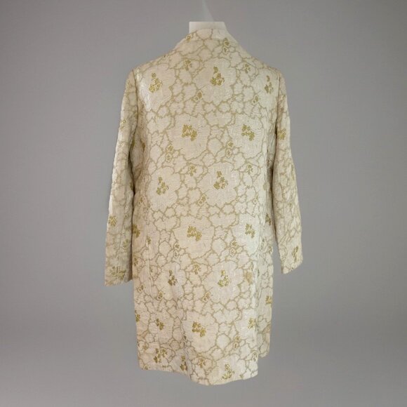 VTG 1960s Metallic Brocade Button Front Jacket Size M Gold Luxury Country Club - Picture 4 of 14